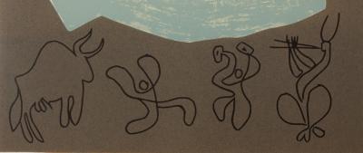 Pablo Picasso: Bacchanalia, Musicians and Bull - Linocut (1962) 2