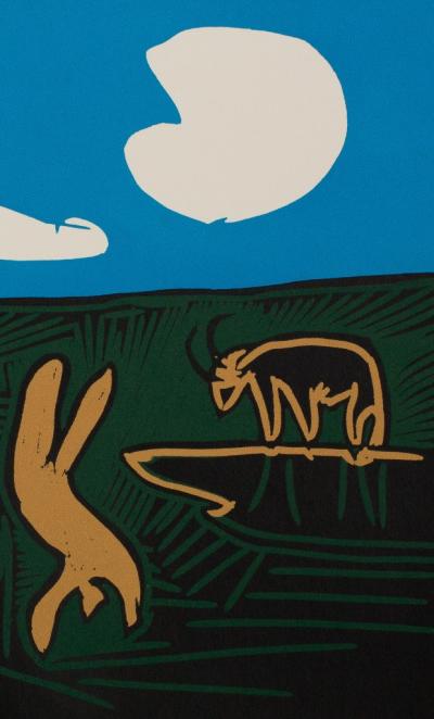 Pablo PICASSO (dopo): Baccanale: Ballerine e capra - Linoleografia 2