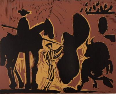 Pablo PICASSO (d’après) : Corrida - Linogravure 2