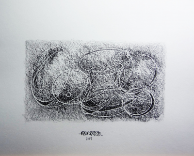 Nef & Bze - Primitif graffiti, 2019 - Dessin à la mine de plomb signé 2