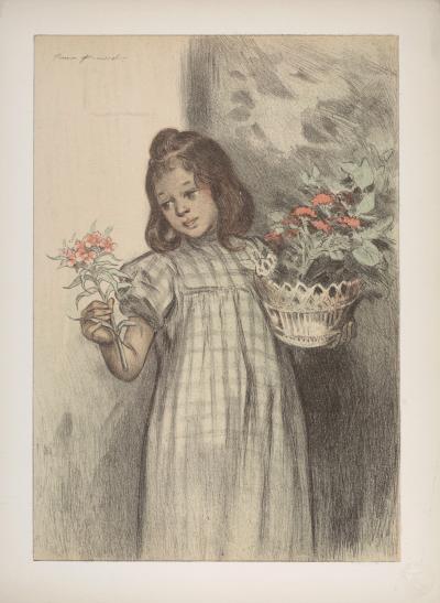 Firmin BOUISSET - L'Estampe Moderne : Bouquetière, 1899 - Lithograph 2