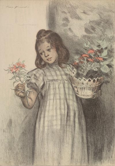 Firmin BOUISSET - L'Estampe Moderne : Bouquetière, 1899 - Lithograph 2