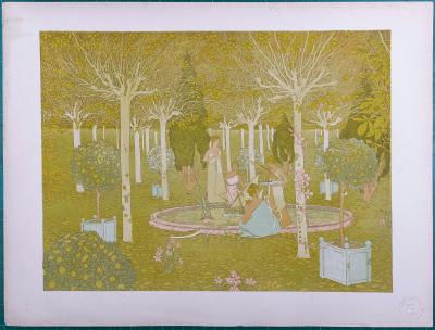 Gaston DE LATENAY - Le Parc, circa 1897 - Lithographie 2