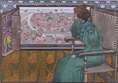 Gustave-Max STEVENS -  Solveig, circa 1897 - Original lithograph 2