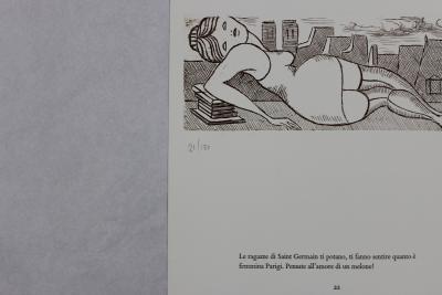Dino BUZZATI - Les jambes de Saint Germain, 1971 - Gravure signée à la main 2