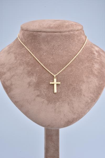Pendentif croix en or jaune 2
