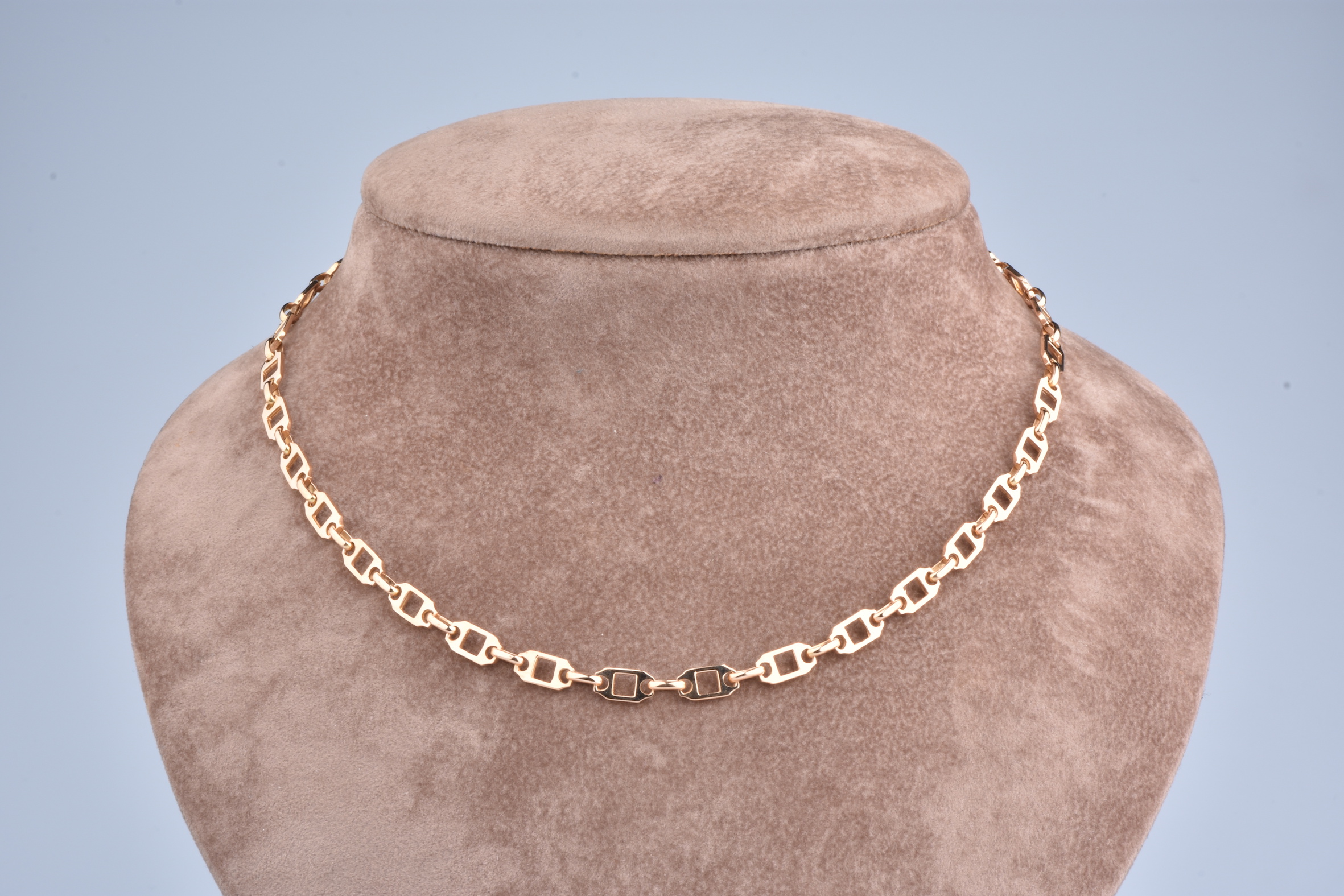 Collier En Or Jaune 18 Carats - 50 Cm - Mailles Travaillées - Neuf Avec étiquettes