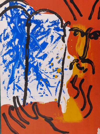 Marc CHAGALL - La Bible : Moïse et les tablettes de la loi, 1956 - Lithographie 2