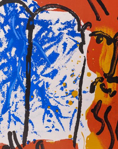 Marc CHAGALL - La Bible : Moïse et les tablettes de la loi, 1956 - Lithographie 2