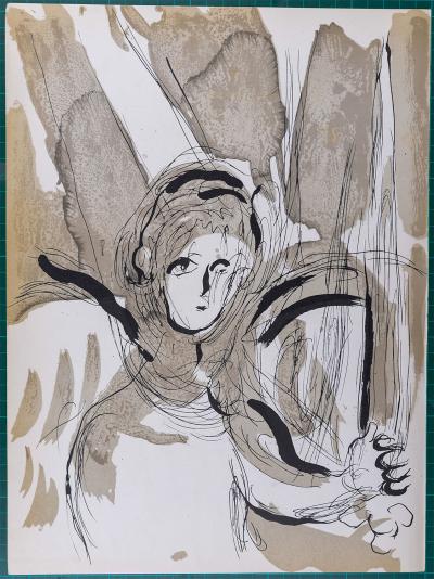 Marc CHAGALL -  La Bible : Ange avec épée, 1956 - Lithographie originale 2