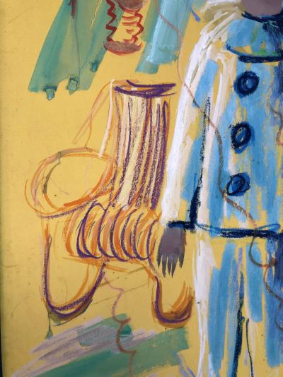 Nino GIUFFRIDA  - Arlequin au carnaval  - Aquarelle et gouache sur carton 2