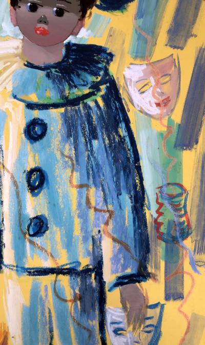 Nino GIUFFRIDA  - Arlequin au carnaval  - Aquarelle et gouache sur carton 2