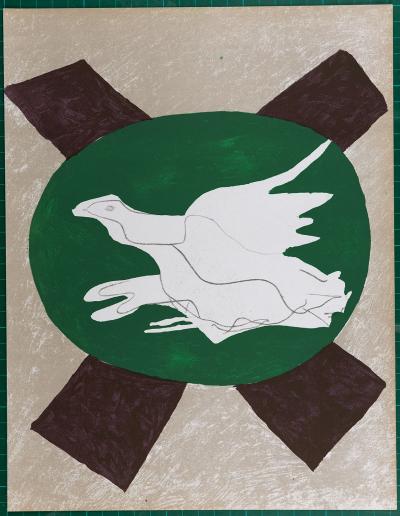 Georges BRAQUE  Oiseau sur fond de X, 1958  - Lithographie 2