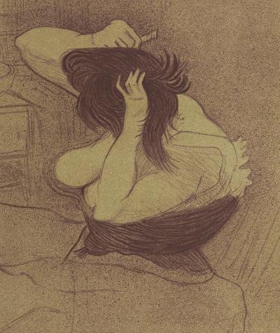 Henri De TOULOUSE LAUTREC - Femme se coiffant,1952 - Lithographie 2