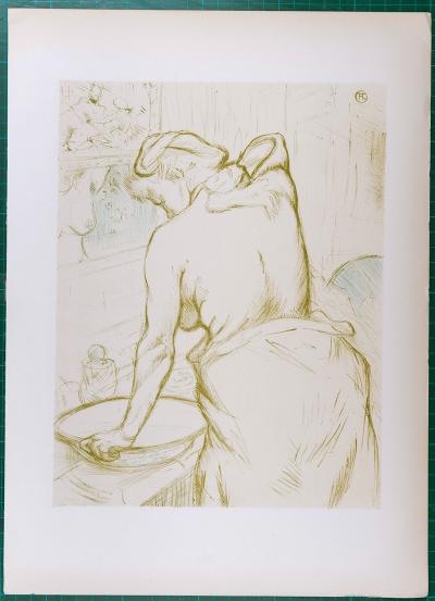 Henri De TOULOUSE LAUTREC - Femme à sa toilette, se lavant 1952 - Lithographie 2