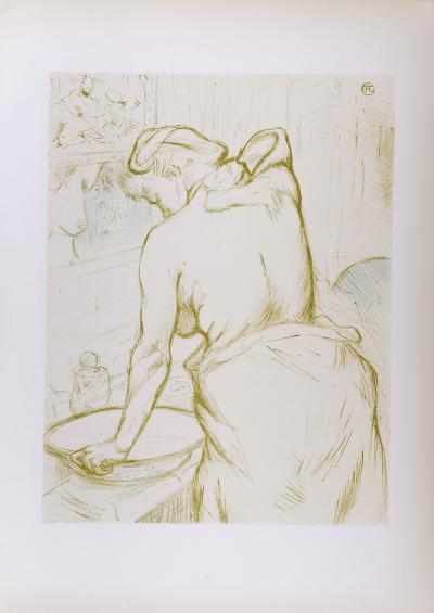 Henri De TOULOUSE LAUTREC - Femme à sa toilette, se lavant 1952 - Lithographie 2
