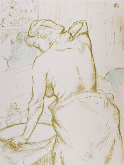 Henri De TOULOUSE LAUTREC - Femme à sa toilette, se lavant 1952 - Lithographie 2