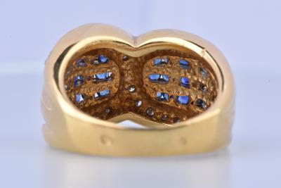 Bague en or jaune 18 carats ornée de 42 Saphirs et de diamants 2