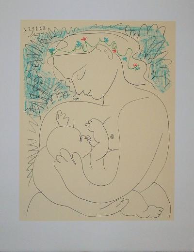 Pablo PICASSO (nachher) – Mutterschaft – Signierte Lithographie 2