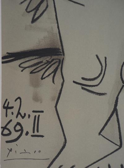 Pablo PICASSO (d’après) - Peintre et modèle, Lithographie signée 2