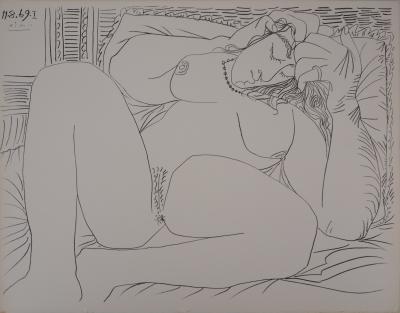 Pablo PICASSO (d’après) - Nu endormi - Lithographie signée 2