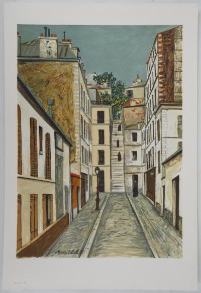Maurice UTRILLO  (d’après) -  Passage Cottin à Montmartre - Lithographie 2