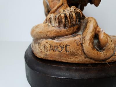 D’après Antoine Louis Barye (1795-1875) - Lion au serpent - Sculpture en plâtre - Ca. 1900 2