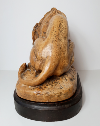 D’après Antoine Louis Barye (1795-1875) - Lion au serpent - Sculpture en plâtre - Ca. 1900 2