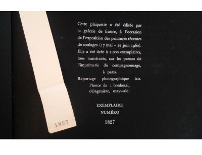 Pierre SOULAGES (d’après) - Galerie de France, 1960 - Impression 2