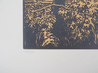 Paul BAUDIER : Vieille maison - Bois gravé original signé, 1923 2