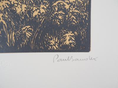 Paul BAUDIER : Vieille maison - Bois gravé original signé, 1923 2