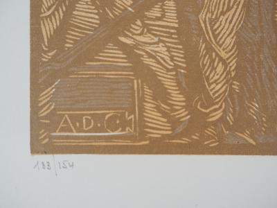 Adolpho de CAROLIS : Le Travail - Bois gravé original signé, 1923 2