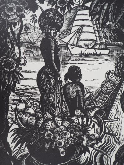 Pierre FALKE : Tahiti, Souvenirs d’Océanie, 1925 - Bois gravé original signé 2