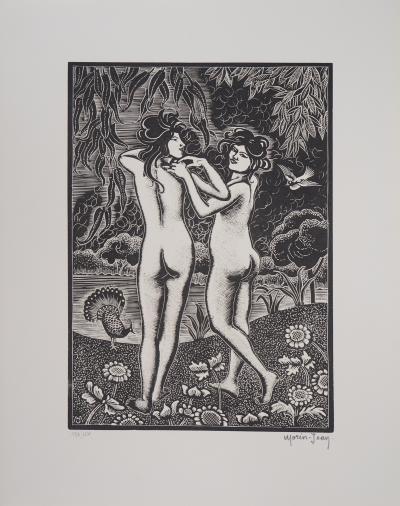 MORIN-JEAN : Le Printemps - Bois gravé original signé, 1923 2