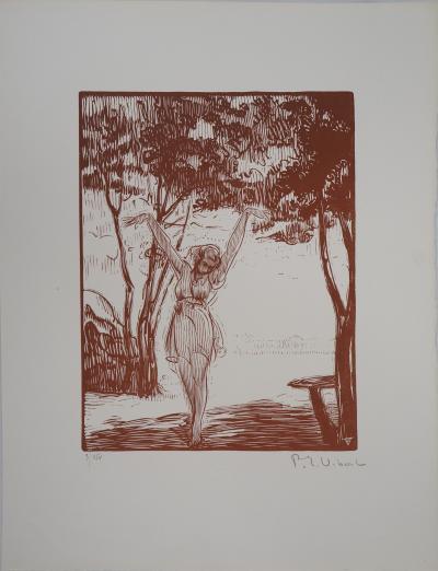 Pierre Eugène VIBERT : La Jeune Lumière - Bois gravé original signé, 1923 2