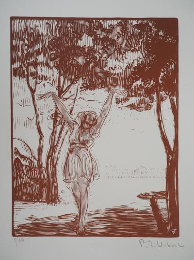 Pierre Eugène VIBERT : La Jeune Lumière - Bois gravé original signé, 1923 2