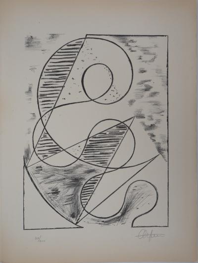 Adolf Richard FLEISCHMANN : Abstrakte Komposition, 1946 - Lithographie originale Signée 2