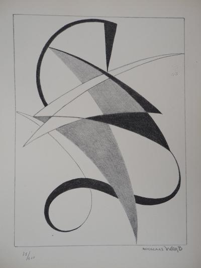 Nicolaas WARB : Composition abstraite, 1946 - Lithographie originale Signée 2