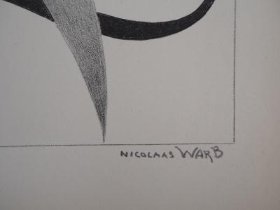 Nicolaas WARB : Composition abstraite, 1946 - Lithographie originale Signée 2