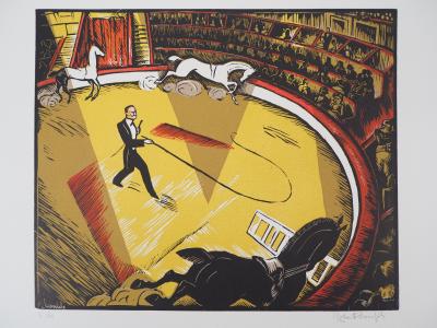 Robert BONFILS : Au Cirque, 1927 - Bois gravé original signé 2
