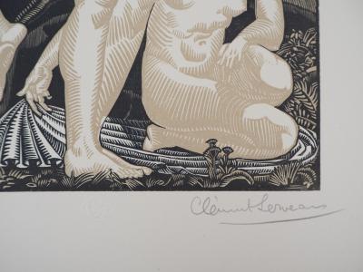 Clément SERVEAU : Le Jardin exquis, 1925 - Bois gravé original signé 2