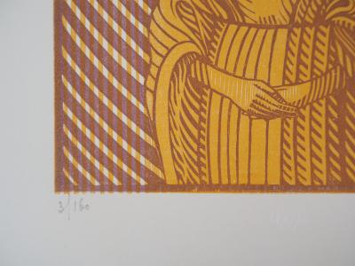 René QUILLIVIC - La Fiancée du Pêcheur d’Islande, 1927 - Bois gravé original signé 2
