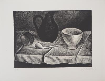 Demetrios GALANIS : Nature morte au pichet, 1926 - Bois gravé original signé 2