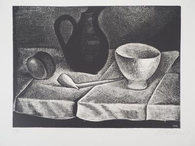 Demetrios GALANIS : Nature morte au pichet, 1926 - Bois gravé original signé 2