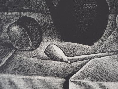 Demetrios GALANIS : Nature morte au pichet, 1926 - Bois gravé original signé 2