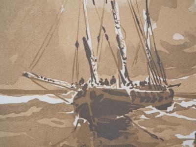 Jacques BELTRAND : Marine, 1926 - Bois gravé original signé 2