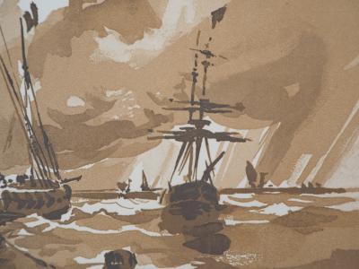 Jacques BELTRAND : Marine, 1926 - Bois gravé original signé 2