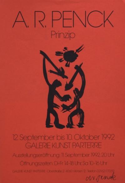 A.R. Penck - Prinzip, 1992 - Affiche originale signée au crayon 2
