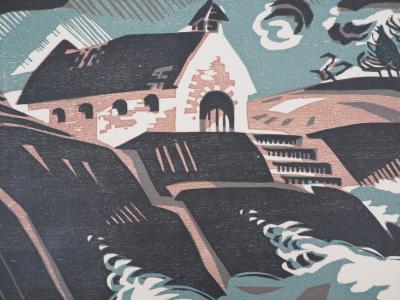 Sophie GRISEZ : Paysage breton - 1928 - Bois gravé original signé 2