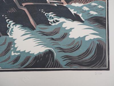 Sophie GRISEZ : Paysage breton - 1928 - Bois gravé original signé 2